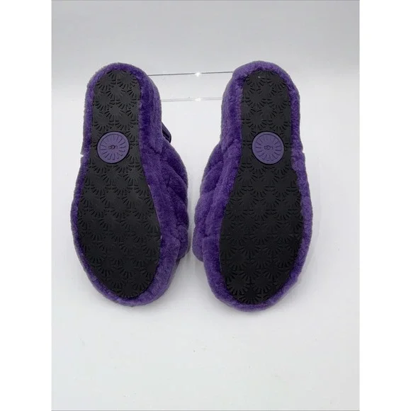 UGG Fluff Yeah Women's Size 9 Slippers Purple Sandals Fluffy Soft - Picture 8 of 10